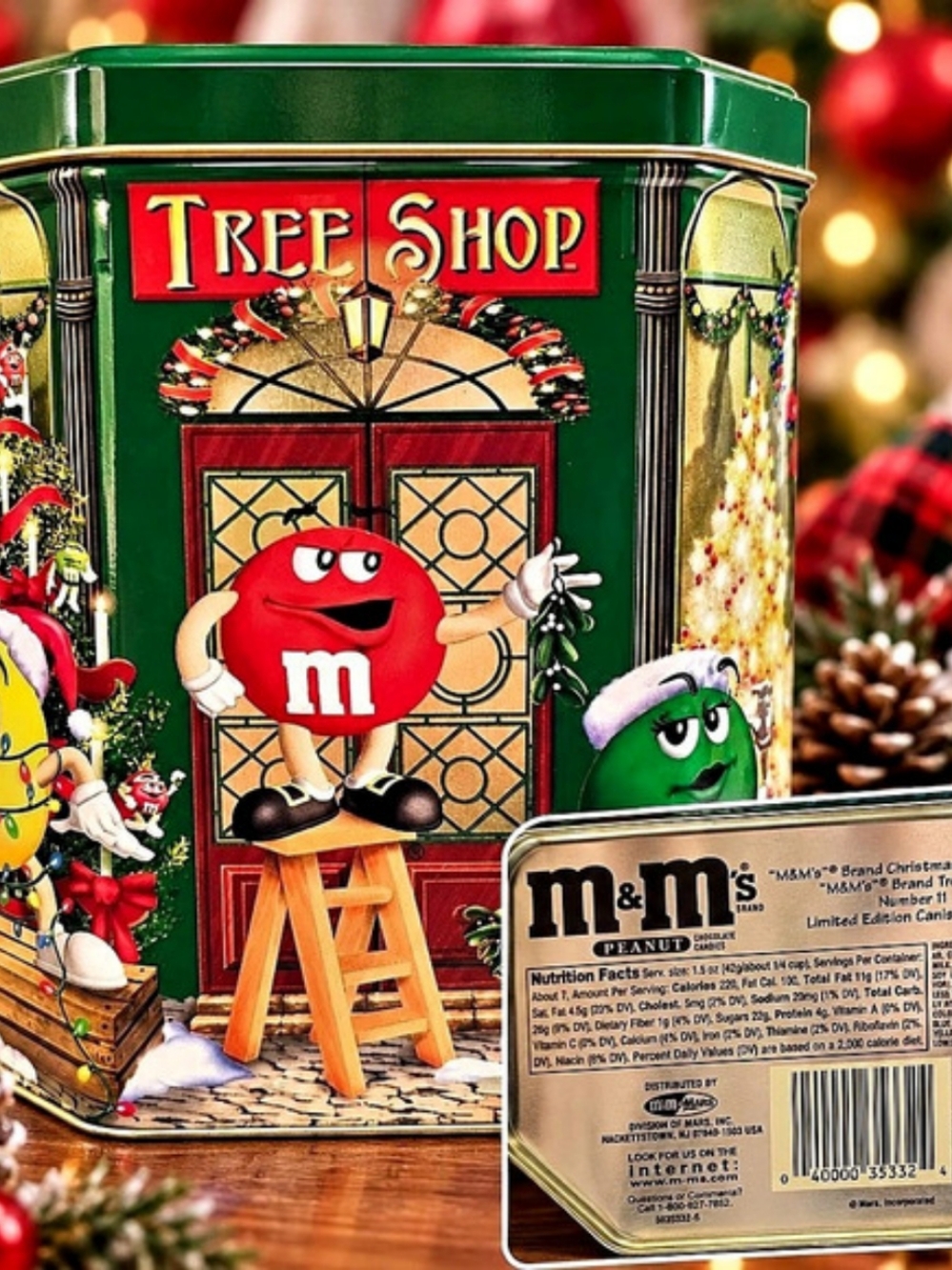 M&M's Christmas Village Series Tree Shop Number 11 Limited Edition Canister